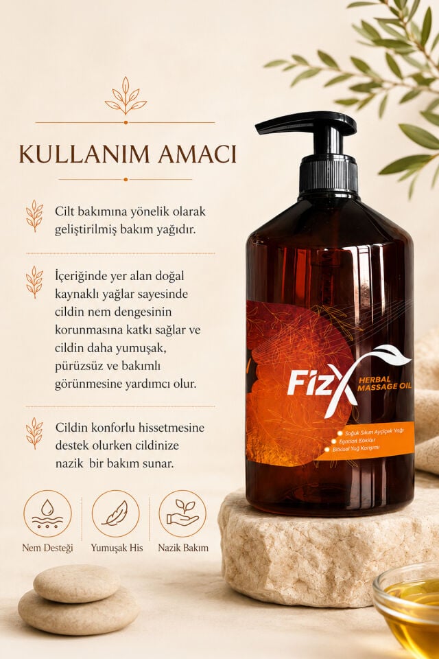 fizX Essential Profesyonel Bitkisel Masaj Yağı 1000ml