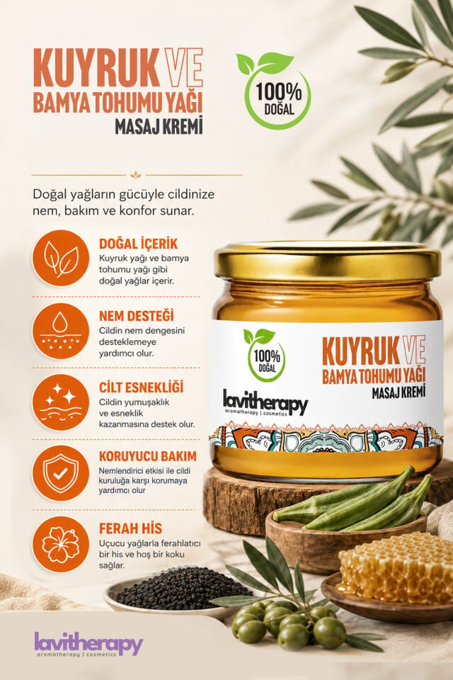 Kuyruk Yağı & Bamya Tohumu Yağı Masaj Kremi 100 ml