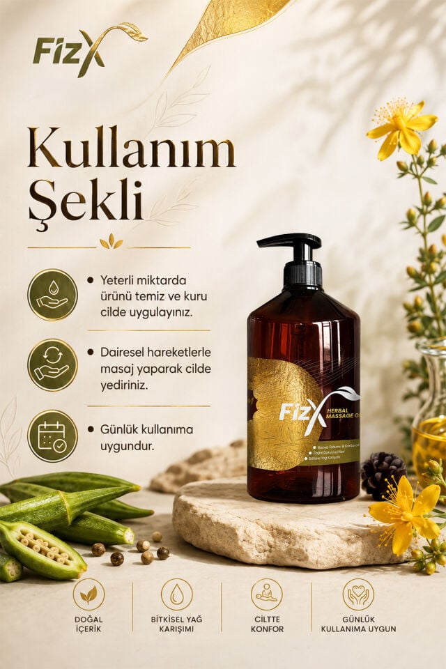 FizX Premium Profesyonel Bitkisel Masaj Yağı 250 Ml